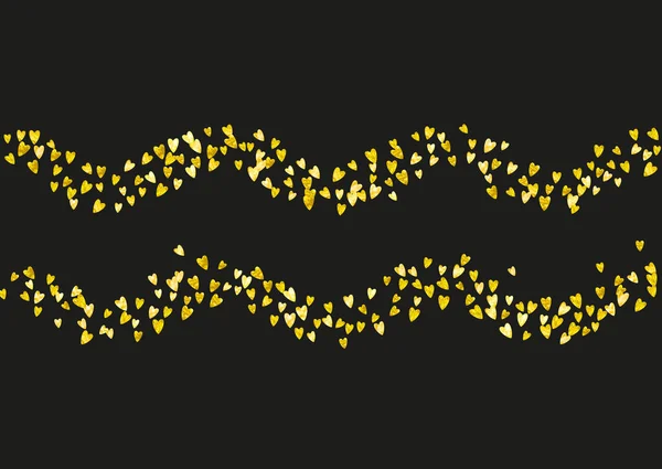 情人节的框架上闪烁着金色的光芒 2月14日情人节框架模板的向量Confetti 手绘手绘纹理 爱的主题为传单 特别的商业机会 — 图库矢量图片