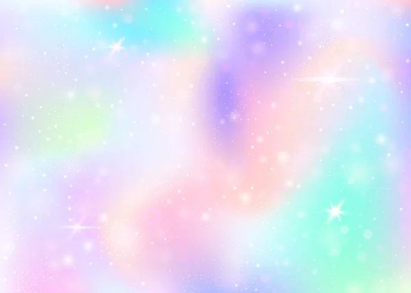 Magischer Hintergrund Mit Regenbogennetz Trendiges Universum Banner Prinzessinnenfarben Fantasy Farbverlauf — Stockvektor