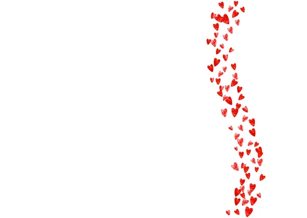 Srdeční Hranice Pozadí Růžovým Třpytem Valentýn Vektorové Konfety Ručně Kreslená — Stockový vektor