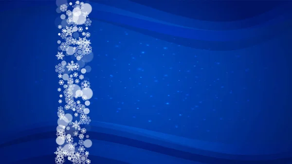 Περίγραμμα Χιονιού Λευκές Νιφάδες Χιονιού Οριζόντιο Χειμερινό Φόντο Καλά Χριστούγεννα — Διανυσματικό Αρχείο