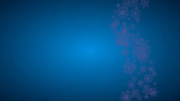 Ventes Noël Avec Flocons Neige Ultraviolets Cadre Hiver Pour Flyer — Image vectorielle