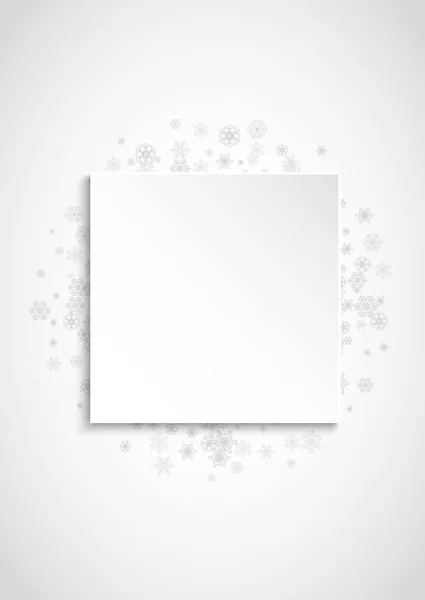 Bannière Papier Noël Avec Flocons Neige Argentés Fenêtre Hiver Bannière — Image vectorielle