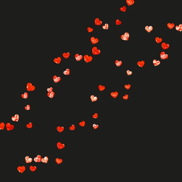 День Святого Валентина Продається Червоними Блискучими Серцями Лютого Векторна Конфігурація — стоковий вектор
