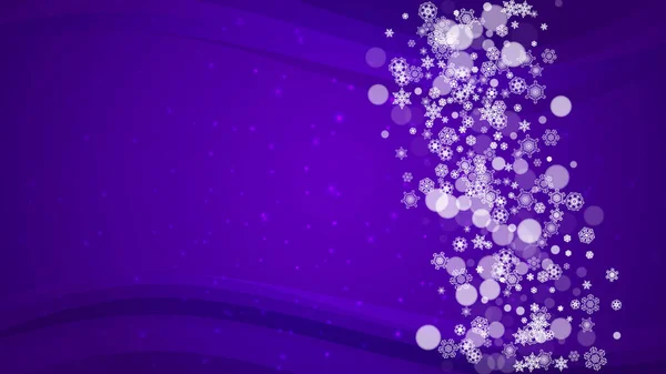 クリスマスと新年超紫色の雪の結晶 — ストックベクタ