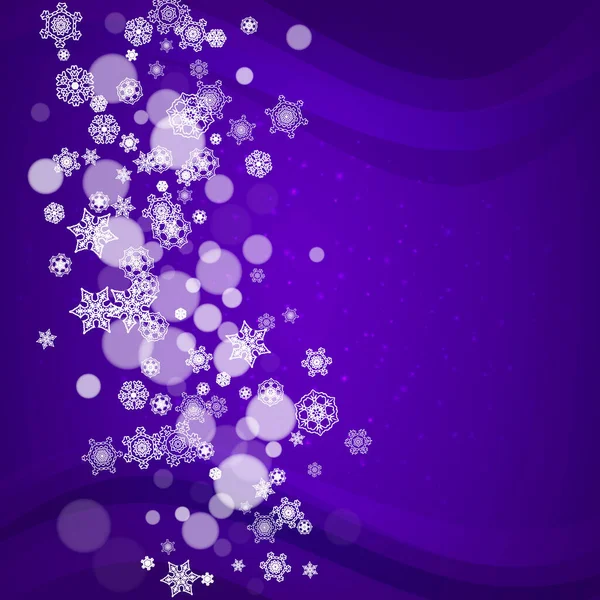 Vánoce a Nový rok ultra fialové sněhové vločky — Stockový vektor