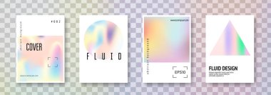 Holografik kapak seti. Soyut arkaplanlar.