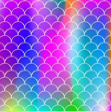 Gradyan denizkızı ile holografik ölçek arkaplanı.