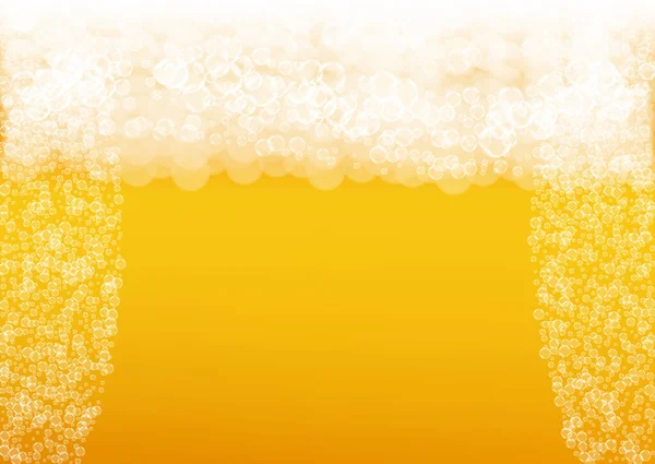 Lager beer. Background with craft splash. Oktoberfest foam. — Stock Vector