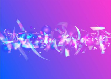 Kristal Parıltısı. Şeffaf Konfeti. Mavi Lazer Doku. Festi.