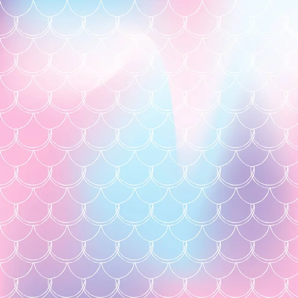 Mermaid scales background with holographic gradient. — Stock Vector