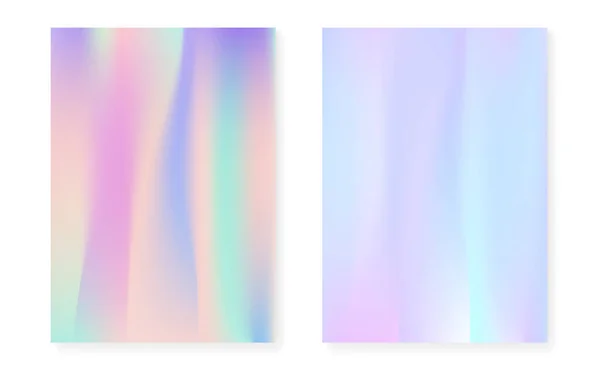 Holografisk gradient bakgrund set med hologram täcka. — Stock vektor