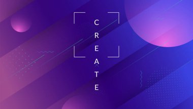 Minimal Banner. Ticari İllüzyon. Violet Hipster Flyer. A