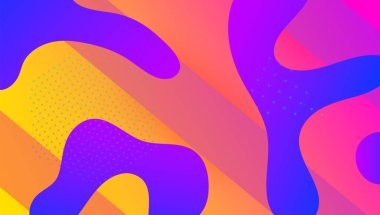 Fütürist Sancak. Dalga İniş sayfası. Mor Plastik Şekli. Flui.