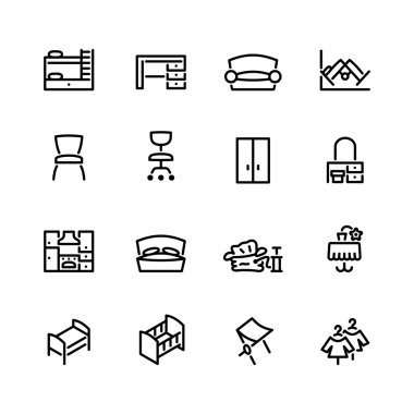 furniture icon set clipart