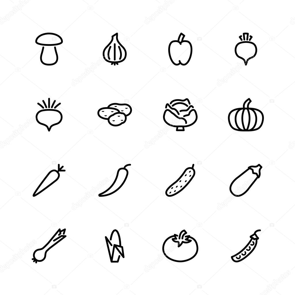 vegetable icon set