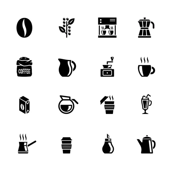 Set icona caffè — Vettoriale Stock