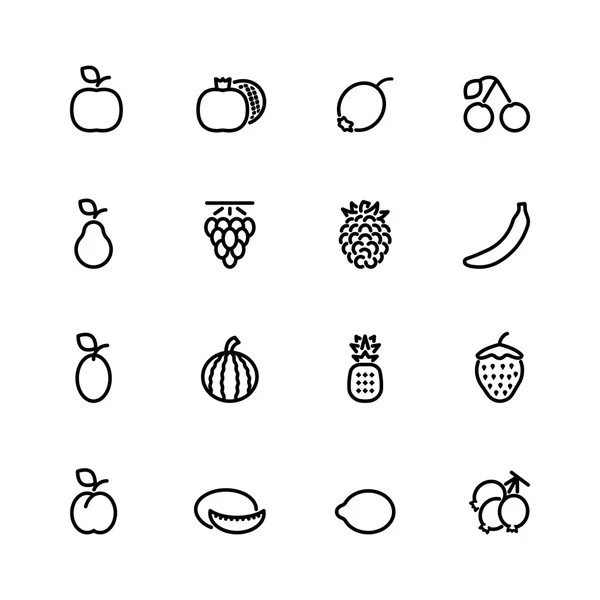 Fresh fruit icon set — Stock Vector