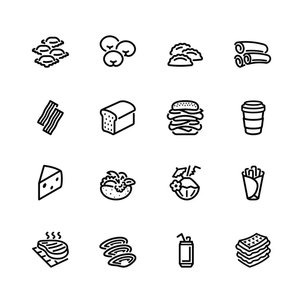 Voedsel pictogram set — Stockvector