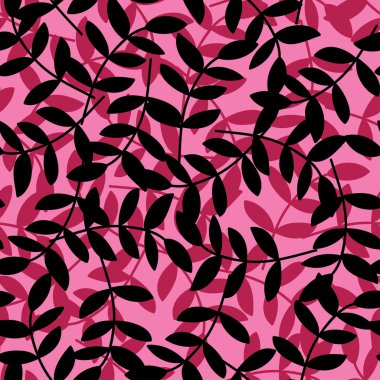 Seamless decorative background with branches and leaves. Print. Cloth design, wallpaper.