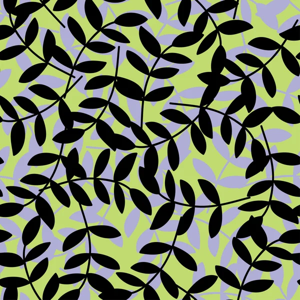 Seamless decorative background with branches and leaves. Print. Cloth design, wallpaper. — Stok Vektör