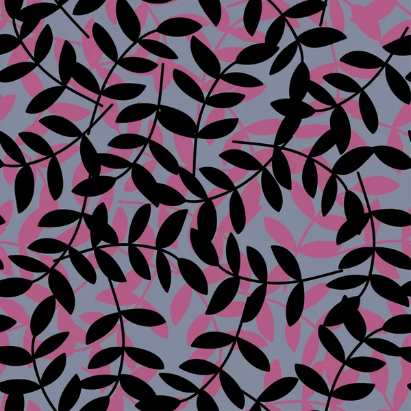 Nahtloser dekorativer Hintergrund mit Ästen und Blättern. Druck. Stoffdesign, Tapete. — Stockvektor
