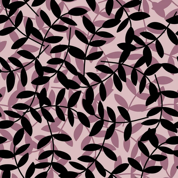 Nahtloser dekorativer Hintergrund mit Ästen und Blättern. Druck. Stoffdesign, Tapete. — Stockvektor