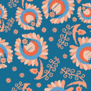 Ethnic boho seamless pattern with flowers. Print. Repeating background. Print. Cloth design, wallpaper.