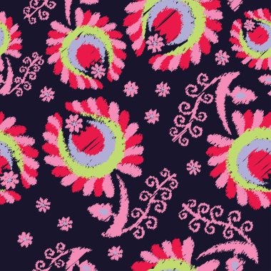 Ethnic boho seamless pattern with flowers. Print. Repeating background. Print. Cloth design, wallpaper.