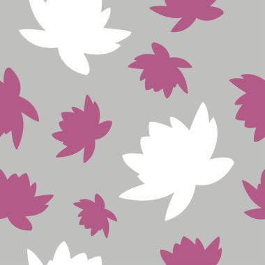 Dekoratif nilüferler ile dikişsiz vektör arka plan. Yazdırma. Kumaş tasarımı, duvar kağıdı.