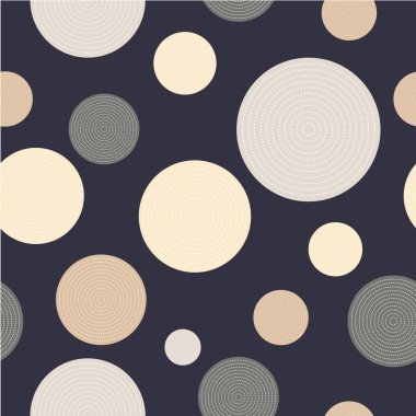 Daireler ile sorunsuz dekoratif vektör arka plan. Yazdırın. Kumaş tasarımı, duvar kağıdı.