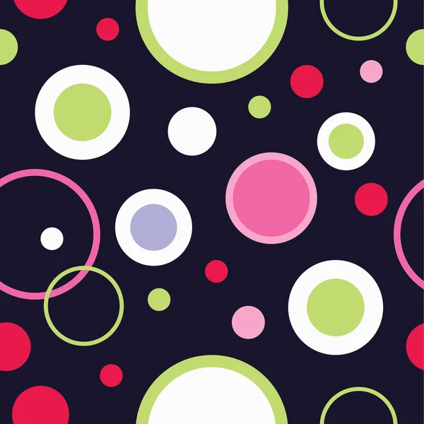 Seamless vector decorative background with circles, buttons and polka dots. Print. Cloth design, wallpaper. — Stock Vector