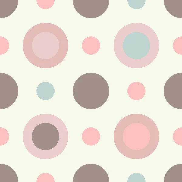 Seamless vector decorative background with circles, buttons and polka dots. Print. Cloth design, wallpaper. — Stock Vector