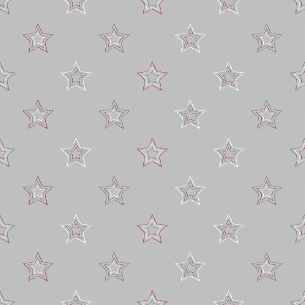 Fondo de vector sin costuras con estrellas decorativas. Impresión. Diseño de tela, papel pintado . — Vector de stock