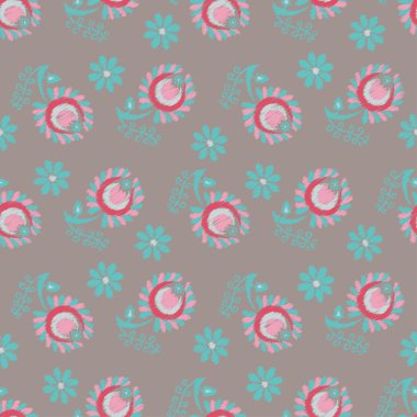 Sorunsuz vektör arka plan dekoratif etnik çiçekli. Yazdırın. Kumaş tasarımı, duvar kağıdı.