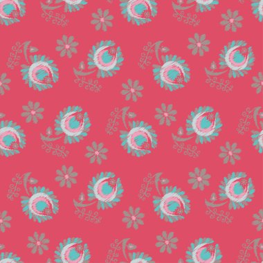 Sorunsuz vektör arka plan dekoratif etnik çiçekli. Yazdırın. Kumaş tasarımı, duvar kağıdı.