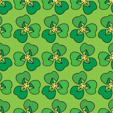 Seamless vector background with decorative clover. Print. Cloth design, wallpaper.