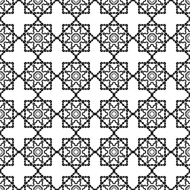 Kesintisiz beyaz siyah vektör arka plan ile soyut geometrik şekiller. Yazdırın. Kumaş tasarımı, duvar kağıdı.