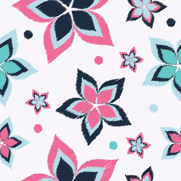 Fondo de vector sin costuras con flores decorativas. Impresión. Diseño de tela, papel pintado . — Archivo Imágenes Vectoriales