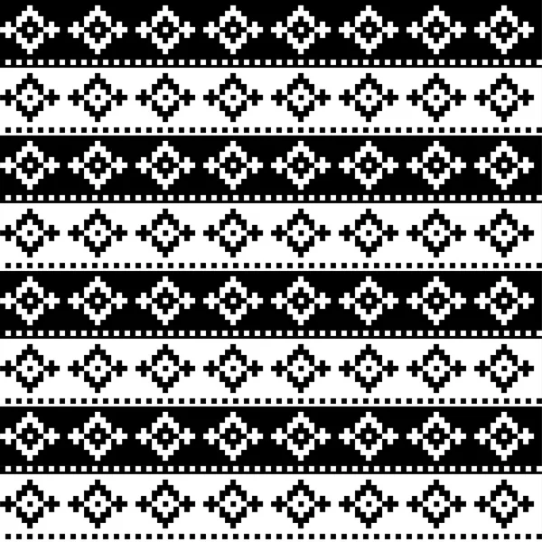 Nahtlose Pixel-Schwarz-Weiß-Muster. Druck. Stoffdesign, Tapete. — Stockvektor