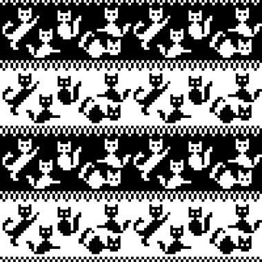 Piksel kediler ile sorunsuz vektör arka plan. Yazdırın. Kumaş tasarımı, duvar kağıdı.