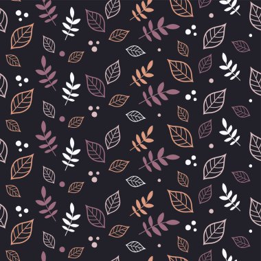 Dekoratif branche ve yaprakları ile sorunsuz vektör arka plan. Yazdırın. Kumaş tasarımı, duvar kağıdı.