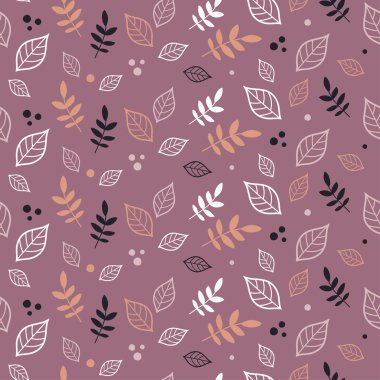 Dekoratif branche ve yaprakları ile sorunsuz vektör arka plan. Yazdırın. Kumaş tasarımı, duvar kağıdı.