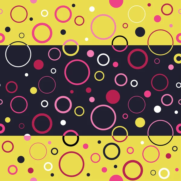 Seamless vector decorative background with circles and polka dots — Stock Vector