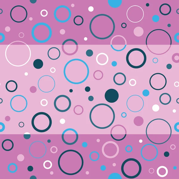 Seamless vector decorative background with circles and polka dots — Stock Vector