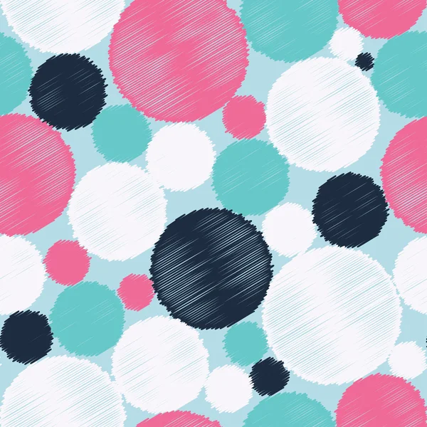 Seamless vector decorative background with circles and polka dots. Print. Cloth design, wallpaper. — Stock Vector