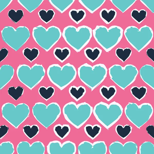 Fondo decorativo vector sin costuras con corazones. Impresión. Repetir antecedentes. Diseño de tela, papel pintado . — Archivo Imágenes Vectoriales