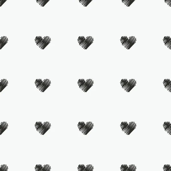 Vector sin costuras fondo decorativo en blanco y negro con corazones. Impresión. Repetir antecedentes. Diseño de tela, papel pintado . — Vector de stock