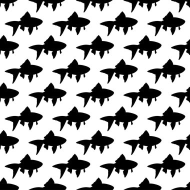 Deniz balıkları ile sorunsuz vektör arka plan. Yazdırın. Kumaş tasarımı, duvar kağıdı.