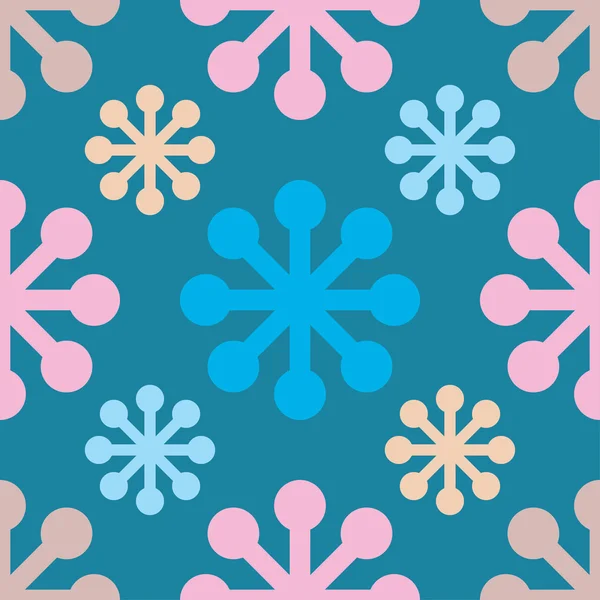 Nahtloser Hintergrund mit dekorativen Schneeflocken. Druck. Stoffdesign, Tapete. — Stockvektor