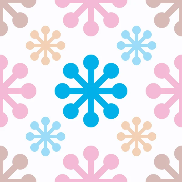 Fondo sin costuras con copos de nieve decorativos. Impresión. Diseño de tela, papel pintado . — Vector de stock